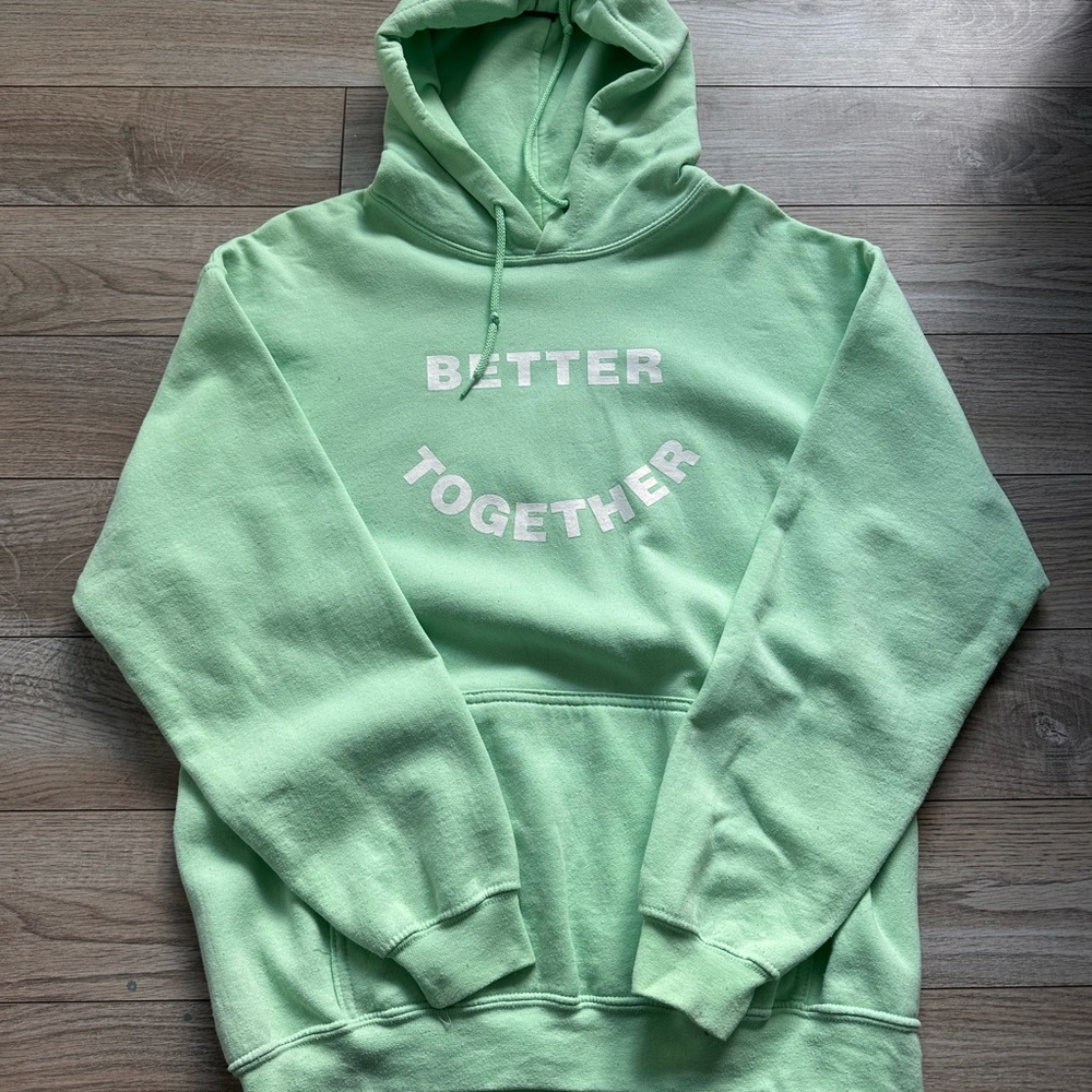 Light Green Hoodie with 'Better Together' Design